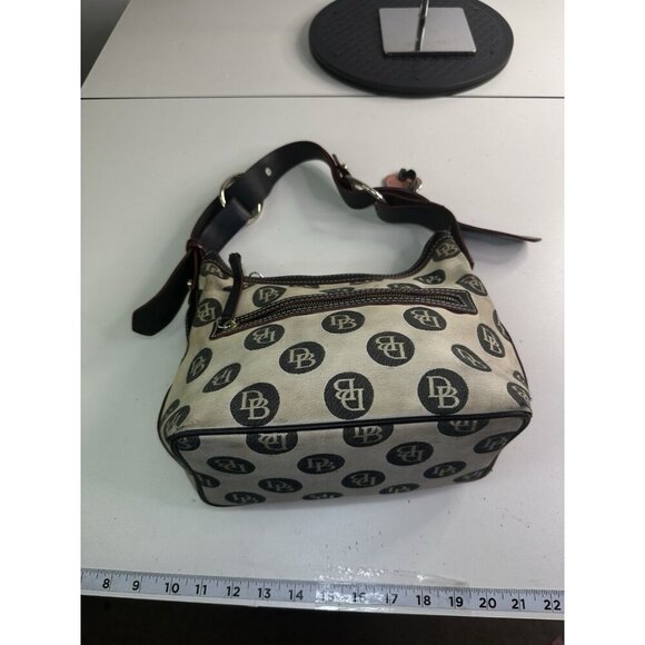 DAMAGED For parts - DOONEY & BOURKE Beige Black Circle Hobo Purse Shoulder L - Picture 4 of 14